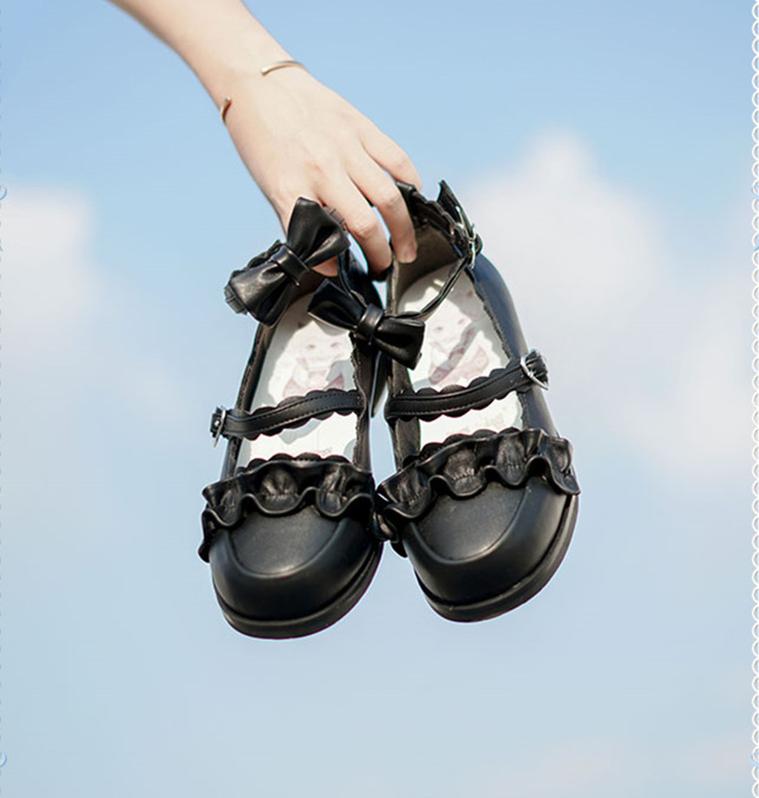 Sheep Puff - Mei Lulu - Lolita Japanese Lace Single Shoes