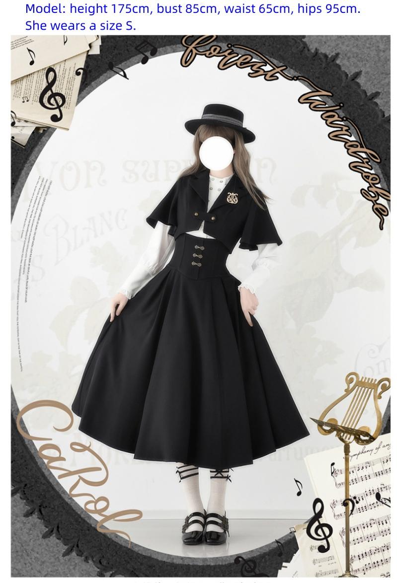 Forest Wardrobe - Vintage Lolita Fishbone Halter SK, Autumn Jacket