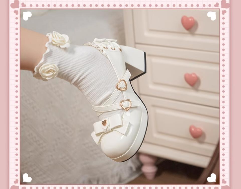 Milk Bun Bunny - Sweet Lolita High Heel Bow Princess Lolita Shoes