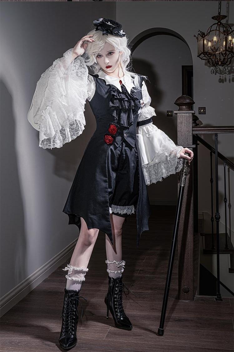 CastleToo - Night Rose - Elegant Ouji Lolita Suits, JSK / Shorts
