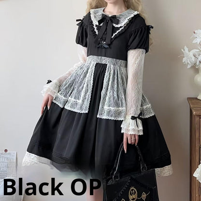 Uncle's Workshop - Mist among Flowers - Sweet Lolita OP Ruffles Lolita Apron and KC