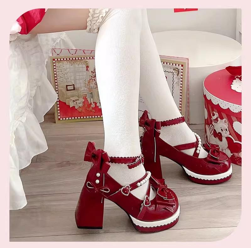 Witch's Night - Crush Complex - Sweet Lolita Heel Shoes, Pearls & Bows