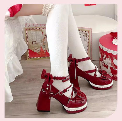 Witch's Night - Crush Complex - Sweet Lolita Heel Shoes, Pearls & Bows