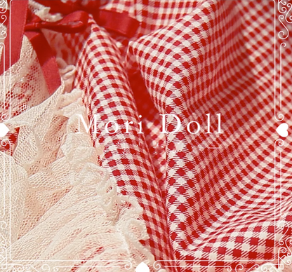 Mori Doll - Strawberry Jam - Sweet Lolita Dot and Stripe Print Skirt