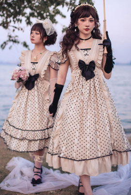 Cat-Romance - Coconut Milk Boo Boo - Elegant Lolita Polka Dot OP