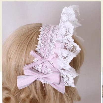 Xiaogui - Sweet Lolita Headdress Pink Handmade Christmas Accessories