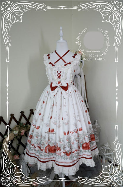 Bodhi Lolita - Strawberry Fruit Tea SP - Apricot Sweet Lolita Jumper Dress