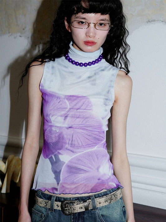 Reversible Drop-Cut Nichi Mellow Tie-Dye No-Sleeve Cutsew