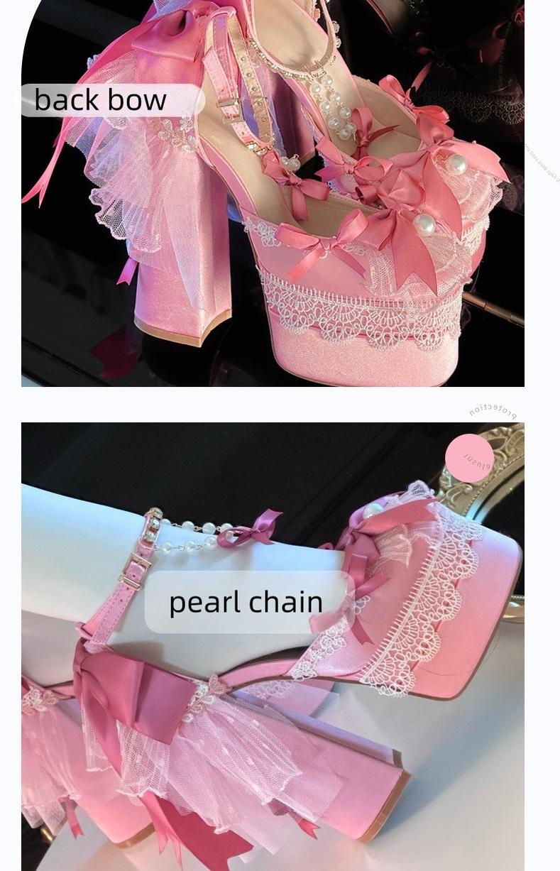 Sky Rabbit - Bowknot Dream - 14 CM Sweet Lolita High Platform Shoes with Chunky Heel