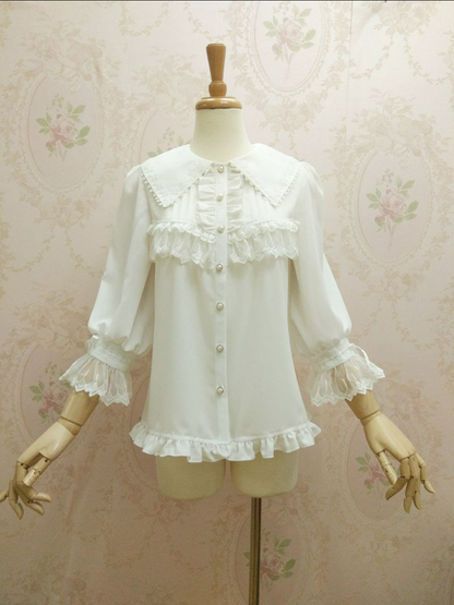 Yilia - Chiffon Sweet Lolita Peter Pan Collar Blouse