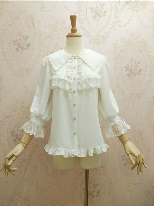 Yilia - Chiffon Sweet Lolita Peter Pan Collar Blouse