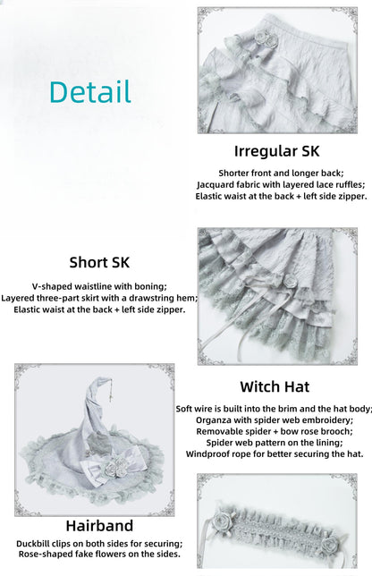 With PUJI - Letter and Poetry ﾂｷ Twilight - Gothic Witch Lolita SK Suit Bodice Mermaid Dress