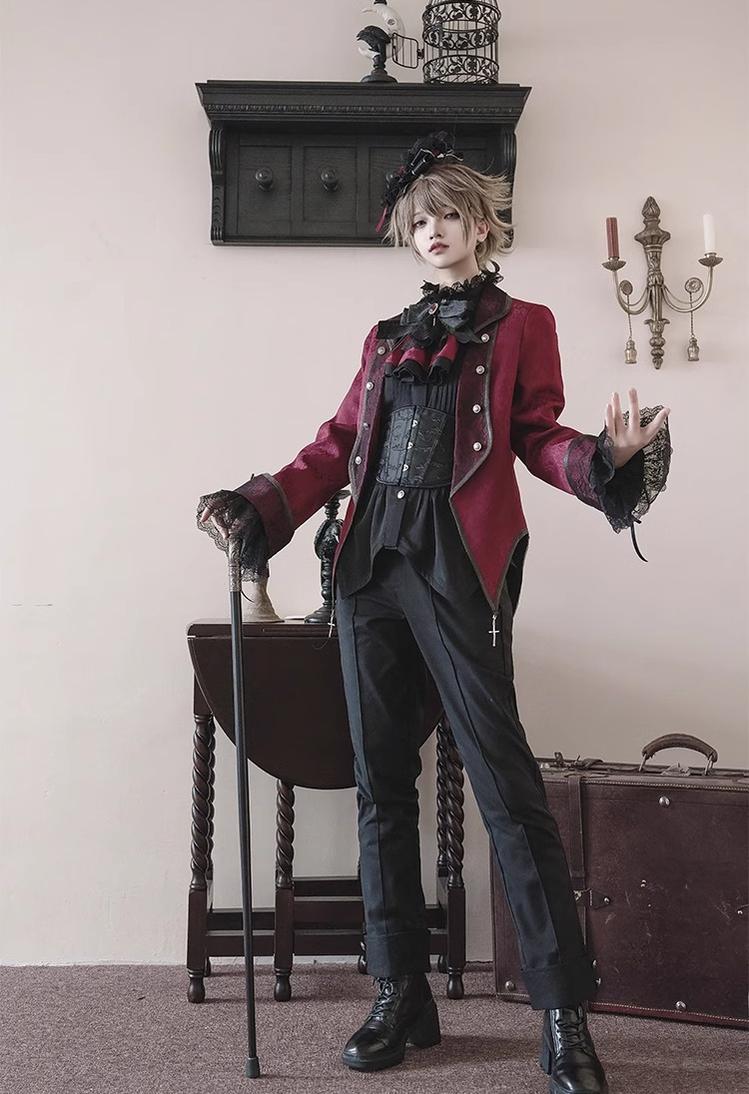 CastleToo - Coffin of Pilgrimage - Medieval European Ouji Lolita Shirt & Pants Suit
