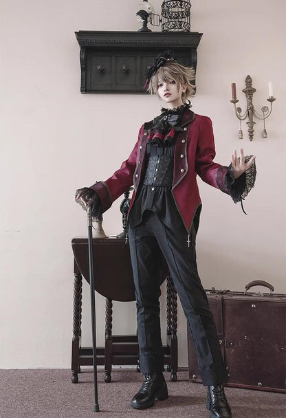CastleToo - Coffin of Pilgrimage - Medieval European Ouji Lolita Shirt & Pants Suit