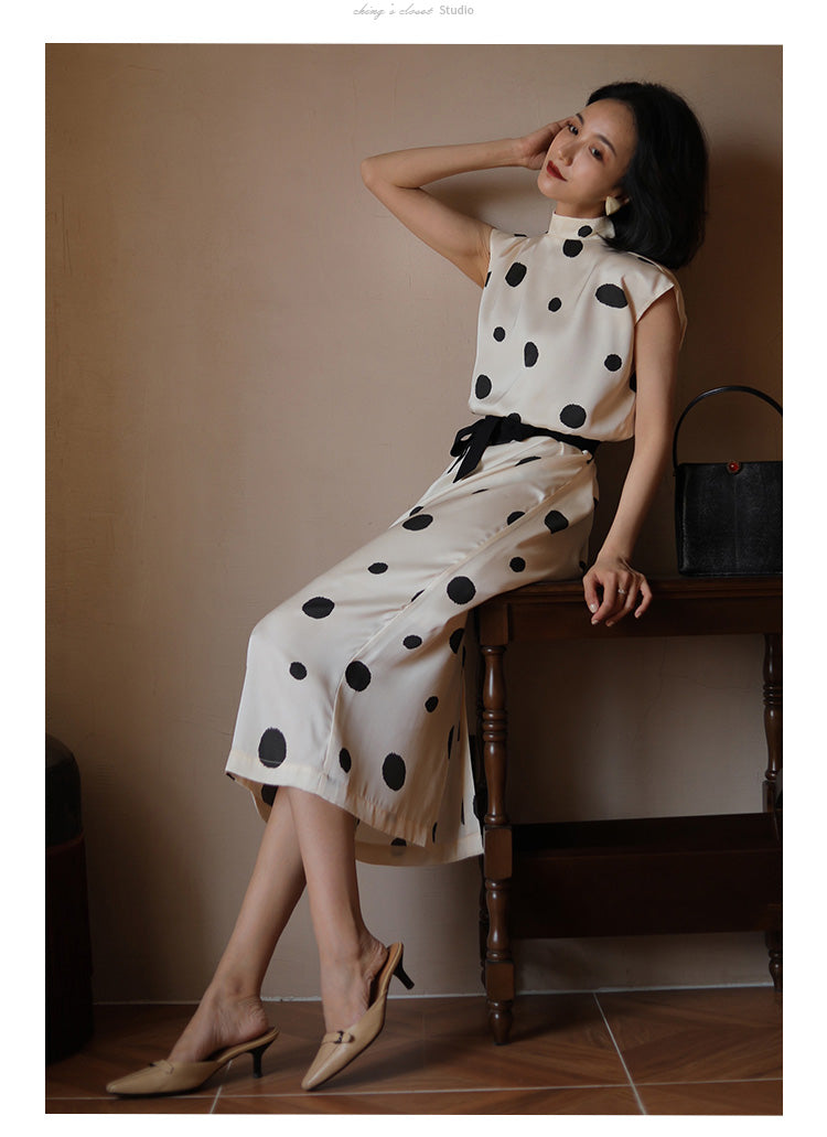 Countess Polka Dot Ecru Dress