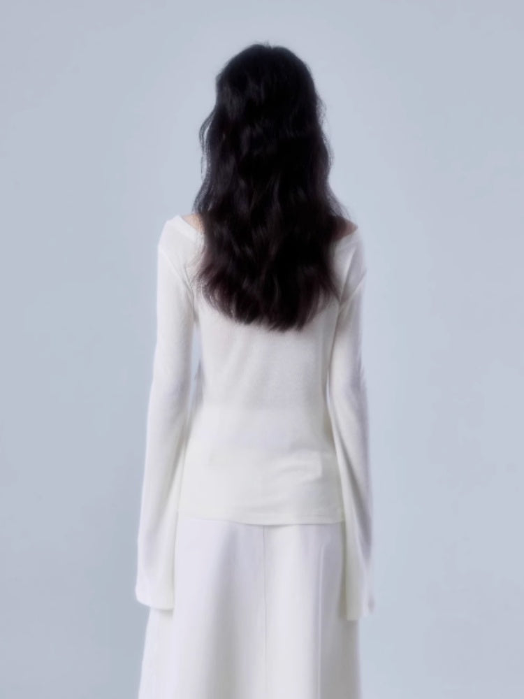 V-neck Strap Design Irregular Knitted Tops【s0000004381】