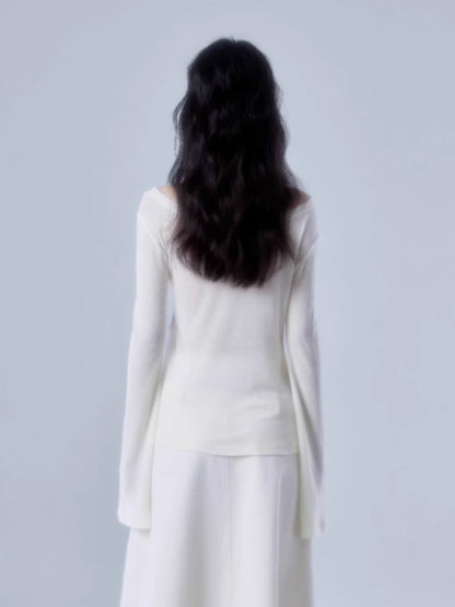 V-neck Strap Design Irregular Knitted Tops【s0000004381】