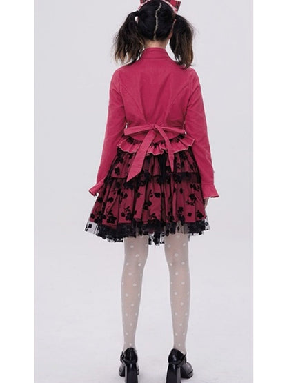 Showa Retro Sweet & Cute Bowknot Frilled Lolita Shirt【s0000003181】