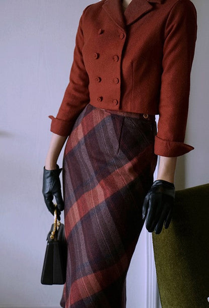 British plaid elegant skirt