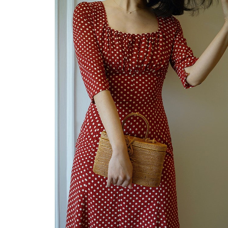 Italian lady's polka dot dress