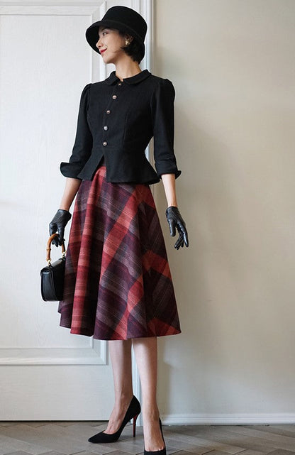 Modern vintage plaid skirt