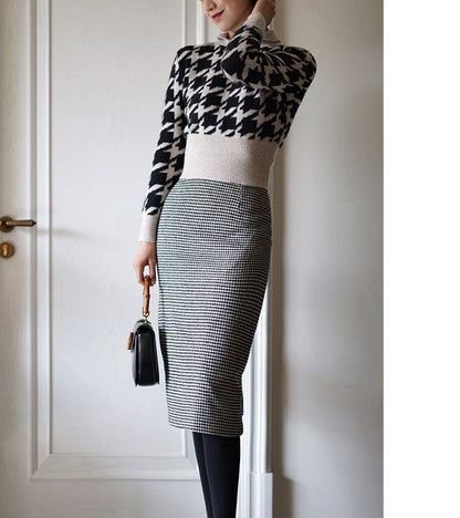 Houndstooth short knit