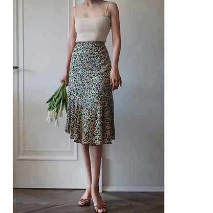 Vintage skirt dripping with flower drops