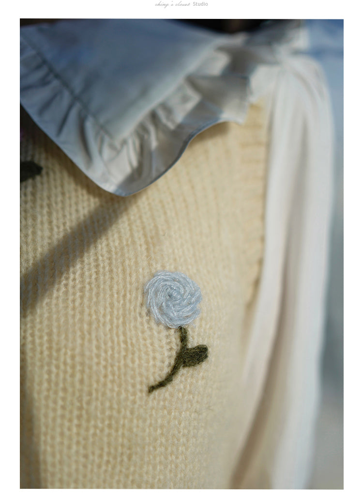 Blooming Mohair Knit Vest