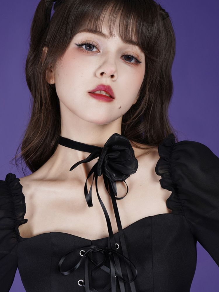 Dark Romantic Rose Chocker【s0000002042】