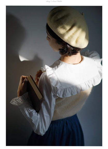 White lady vintage frill blouse