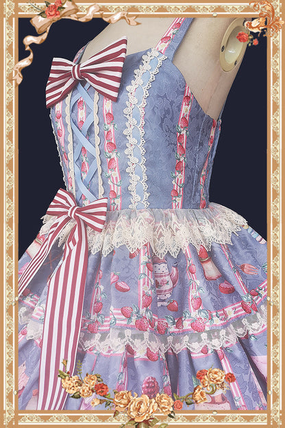 Infanta-Strawberry Tea - Tiered Ruffles Lolita JSK