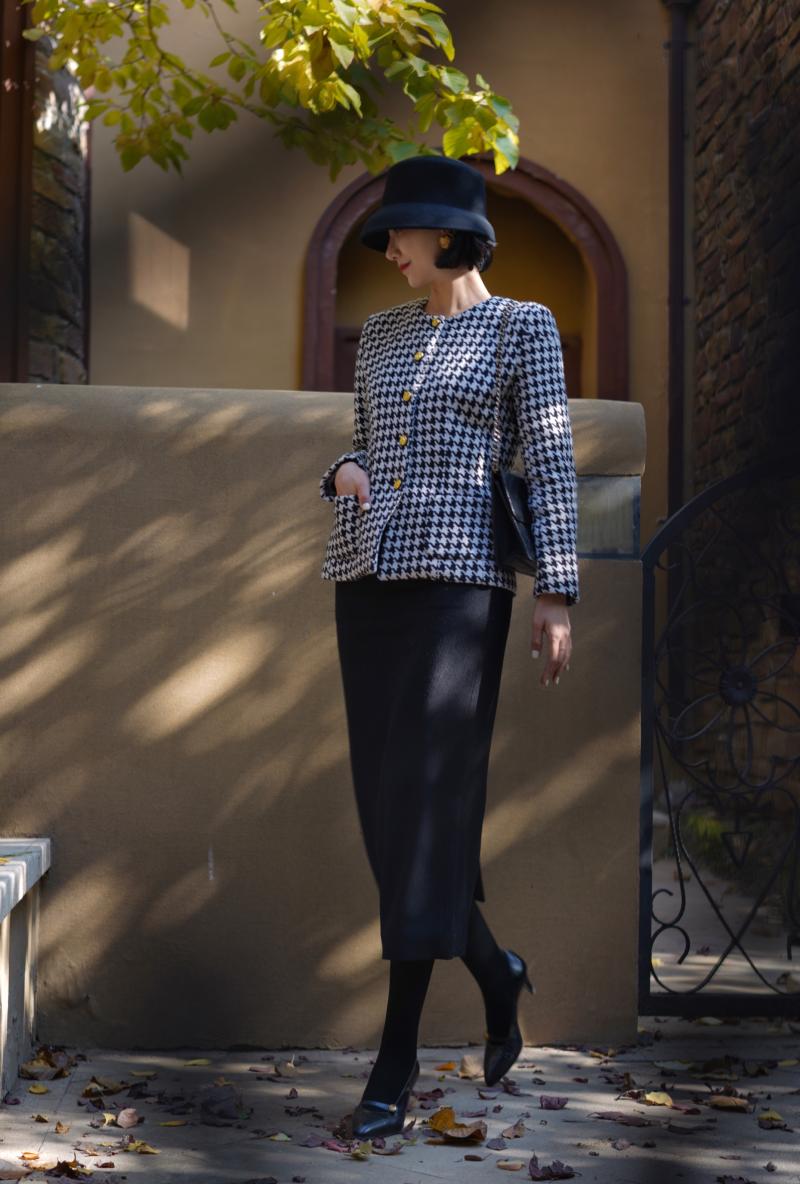 houndstooth tweed jacket