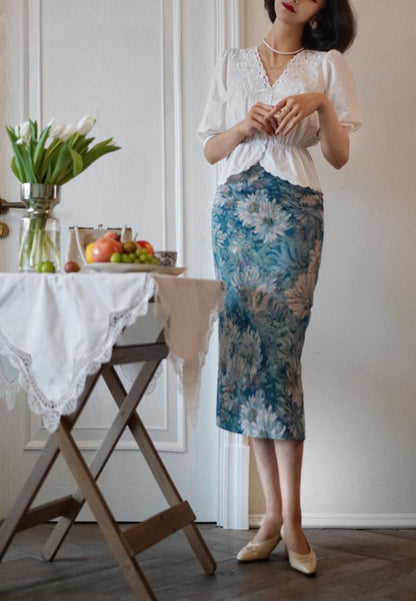 oil painting pencil skirt