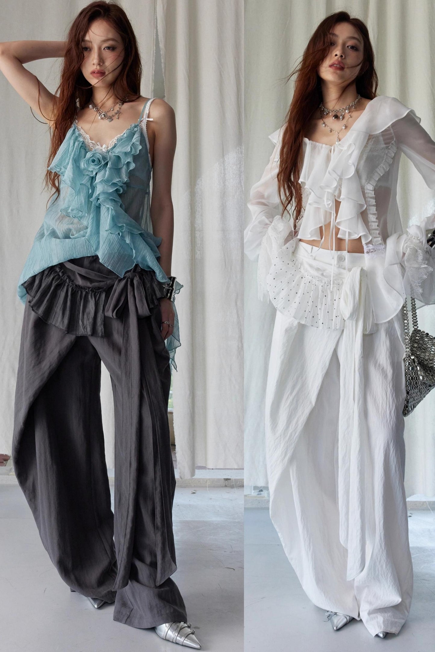 Lace-Trimmed Wide-Leg Culottes