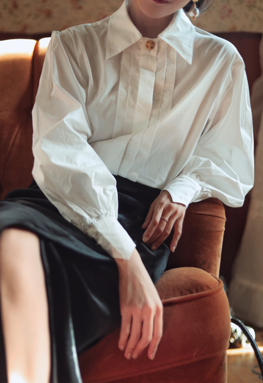 Lady White Classical Blouse