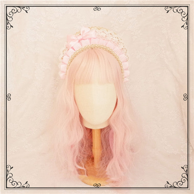 Foxcherry-Sweet Lolita Striped Maid Headdress Multicolors