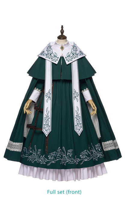 Youpairui - Lobnya - Gothic Nun Lolita Green OP Dress Set
