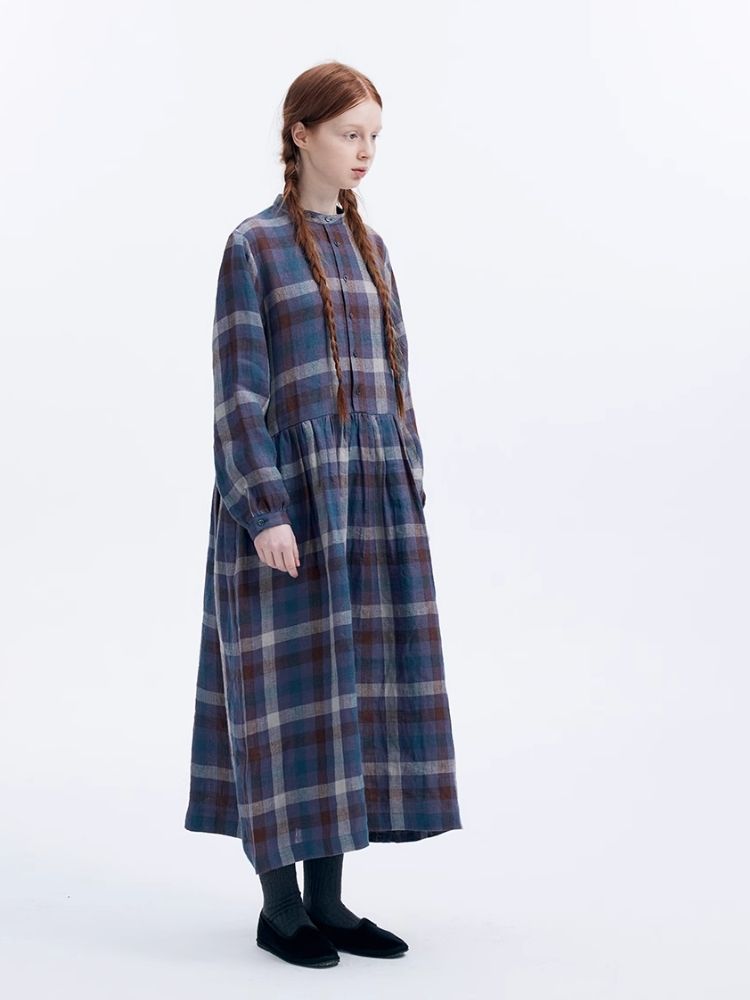 Plaid Long Sleeve Dress【s0000007953】