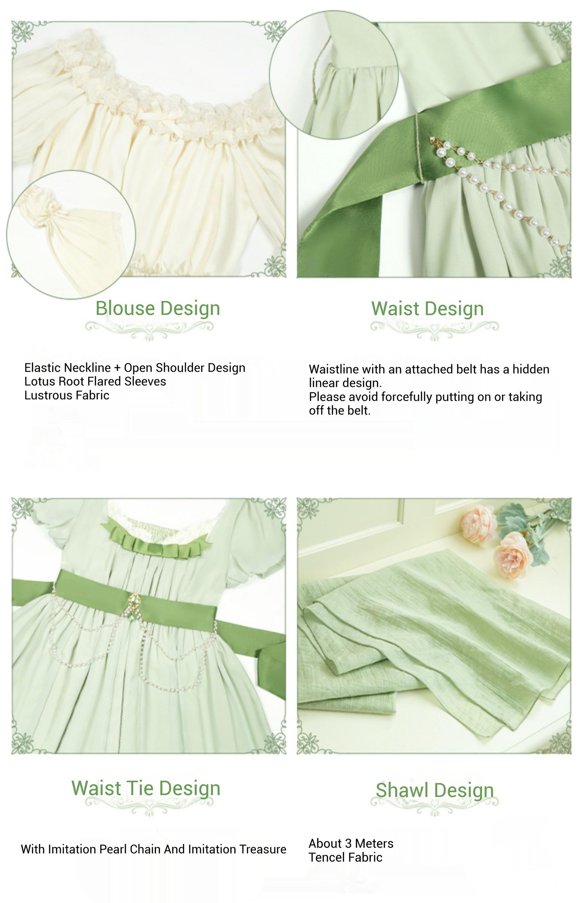 With PUJI - Blooming Rose - Chiffon Classic Lolita Dress Set Painting Styled OP & JSK