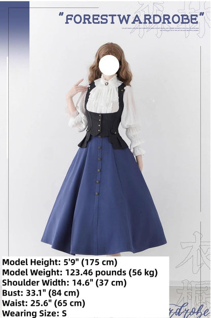 Forest Wardrobe - Forest Contract - Classic Lolita Striped Vest, Elastic Waist