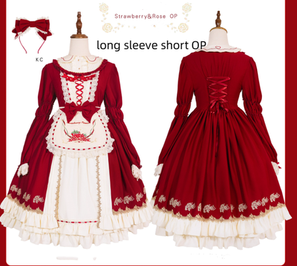 Strawberry Witch - Tochigi Girl - Sweet Lolita Strawberry Embroidered Dress