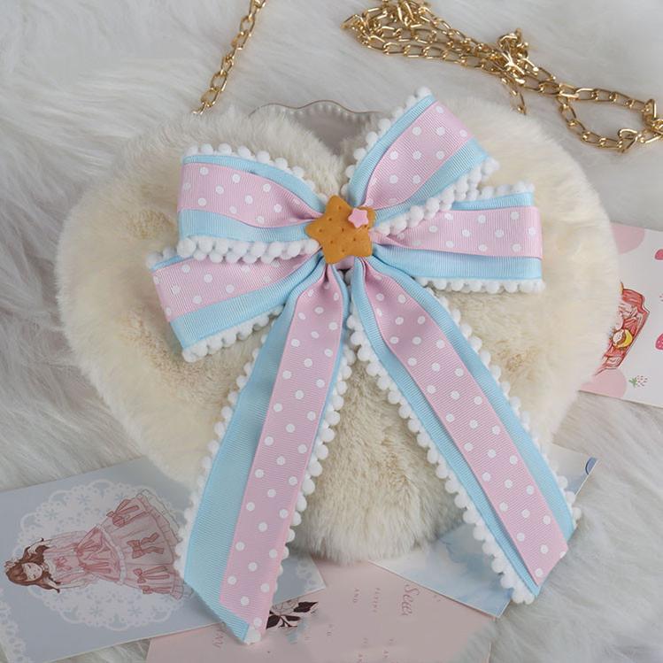 Manmeng - Pink and Blue Sweet Lolita Bow Headwear