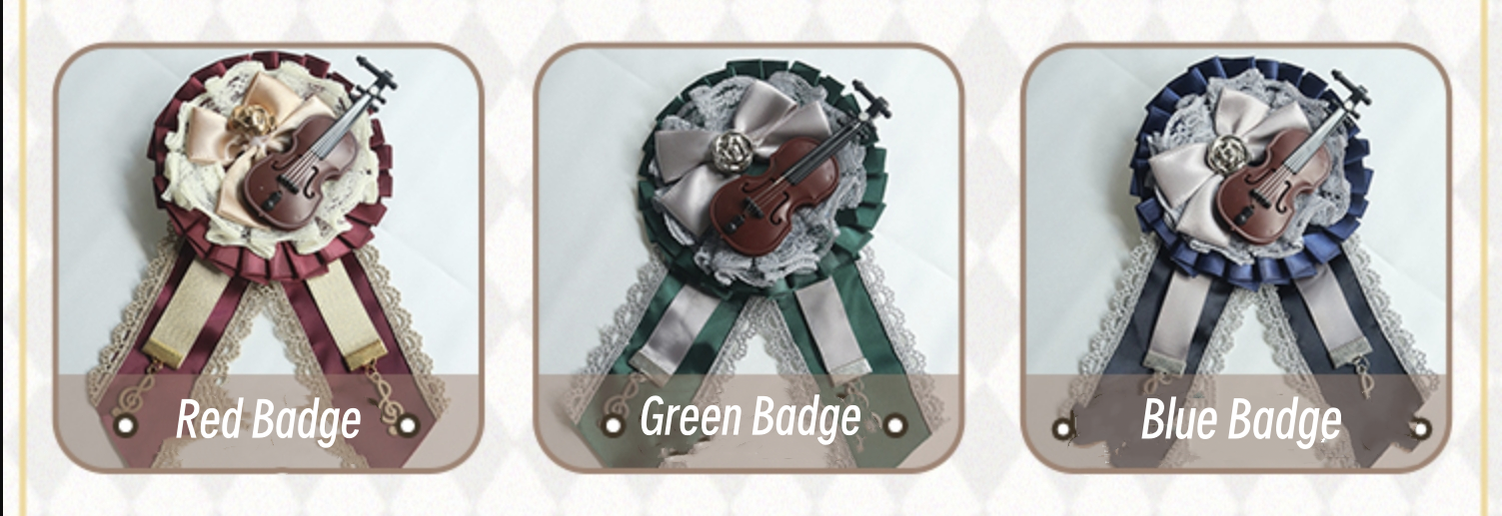 Forest Fluorescent Carps - Classic Lolita Salopette Set Violin Preppy Style Dress