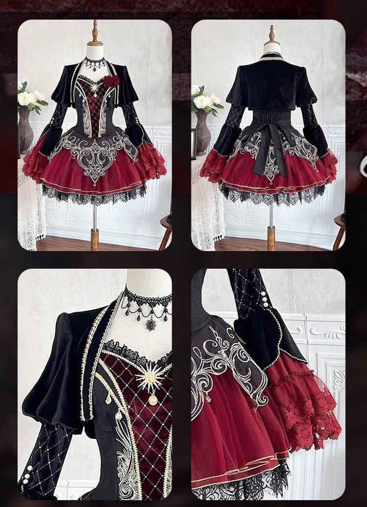 Letters from Unknown Star - Blood Feast - Gothic Lolita JSK Suit Daily Goth Dress