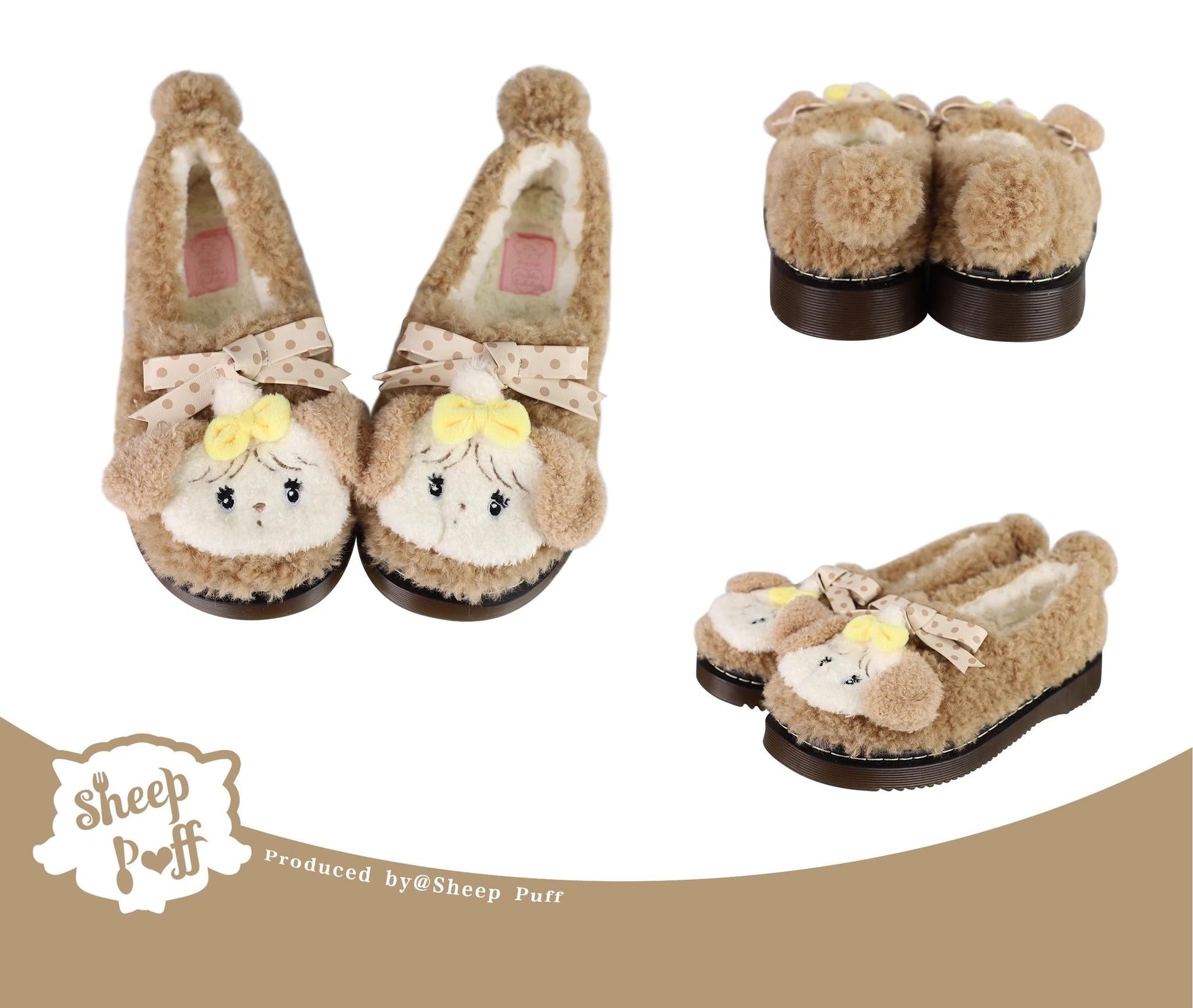 Sheep Puff - Mikko Rolled - Winter Lolita Shoes Warm Fleece Shoes