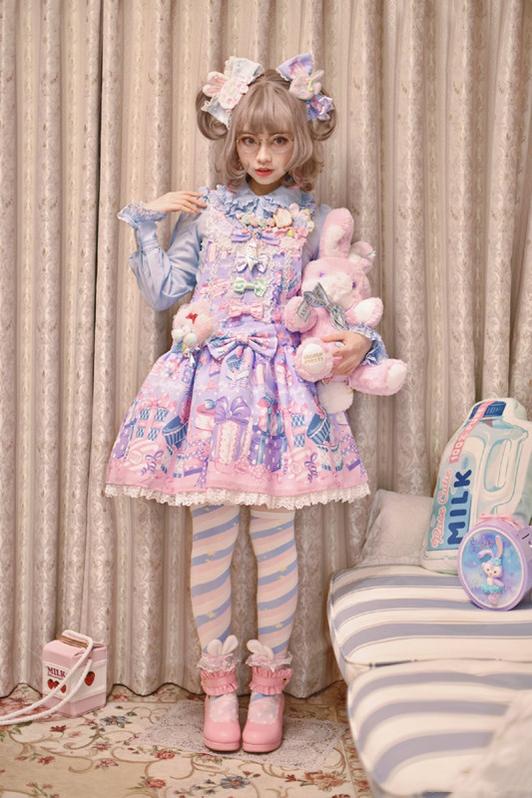 Yukine's Box - Macaron Lolita Cute Stripe Socks