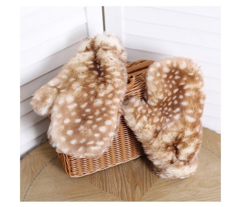 Xiaogui - Deer Spot - Christmas Kawaii Lolita Gloves Japanese Plush Winter Gloves