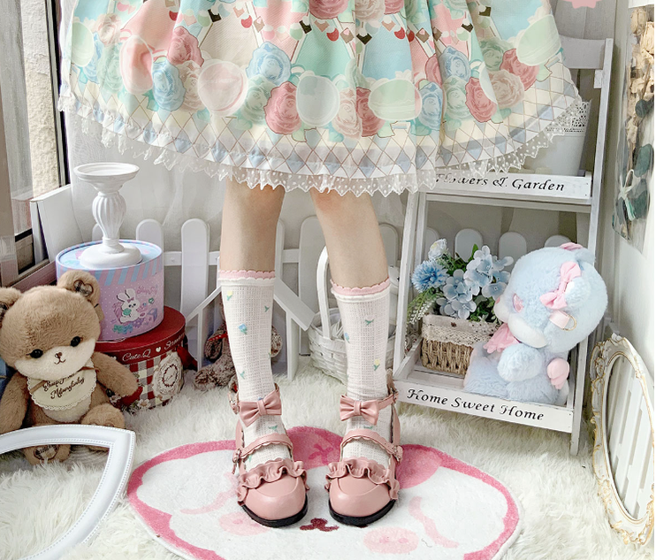 Sheep Puff - Kawaii Lolita Shoes Multicolors
