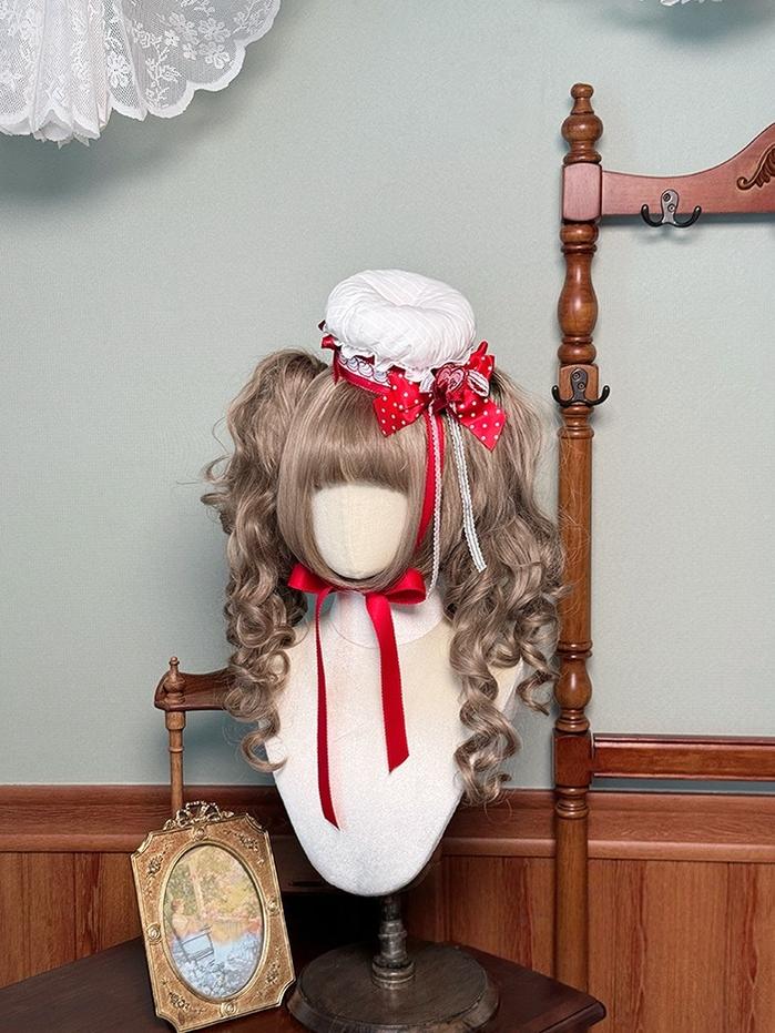 Shuang Sheng Xiao Xiong - Bite The Cake - Sweet Lolita Accessories, Red & White Polka Dots