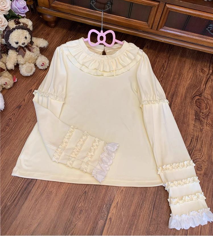 Chubby Cat Diary - Kawaii Lolita Ruffled Long Sleeve Innerwear